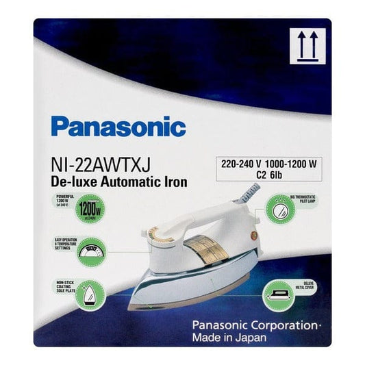 Panasonic NI-22AWTXJ De-luxe Automatic Iron - 1000-1200W, Non-Stick Soleplate